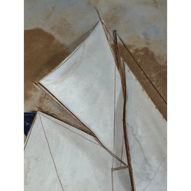 Sculpture Materials Vintage 3d Mixed-Media Maritime Ship Portrait of a Racing Yacht, Style of Thomas H. Willis. For Sale - Image 7 of 12
