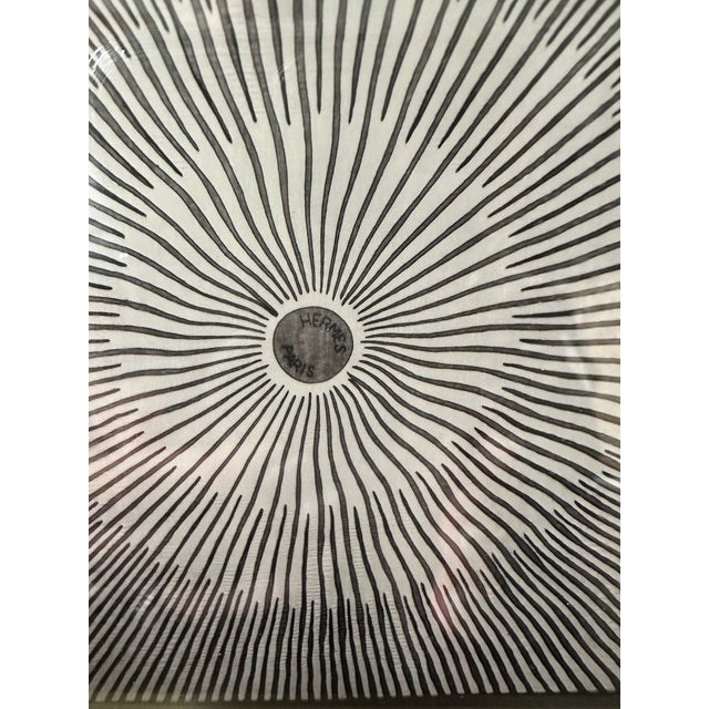 Hermès 1990s Vintage Framed Authentic Original Hermès Art Advertisement Lithograph Featuring Hermès Black White Geometric For Sale - Image 4 of 6