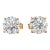 1.66cts Lab Diamond Solitaire Stud Earrings in 14k Yellow Gold | Round 6mm, A Pair For Sale