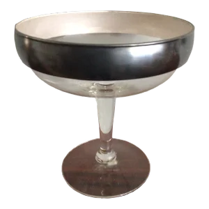 Vintage Dorothy Thorpe Silver Banded Rim Pedestal Candy Dish