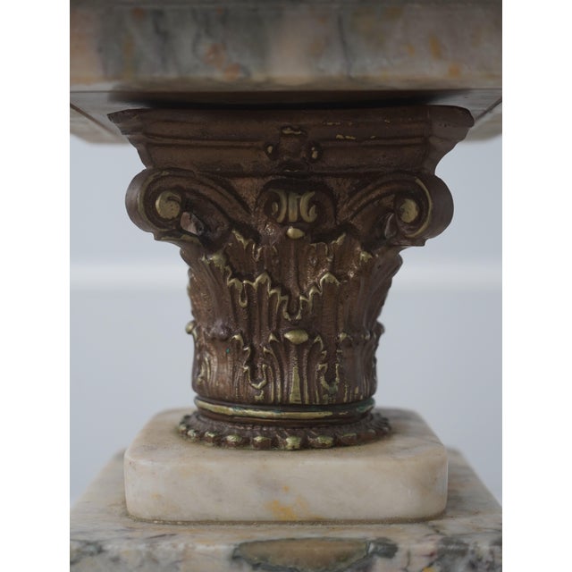 Pair of Vintage Marble & Brass Louis XVI Pedestals For Sale - Image 10 of 14