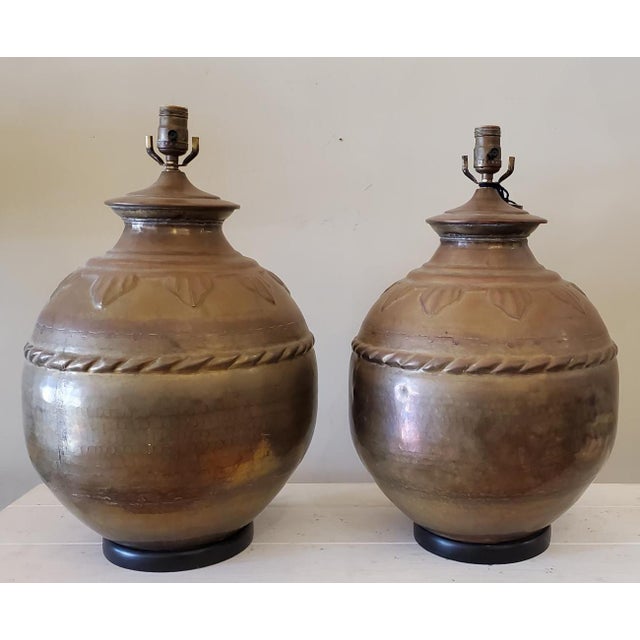 Metal Brass Lamps For Sale - Image 7 of 7