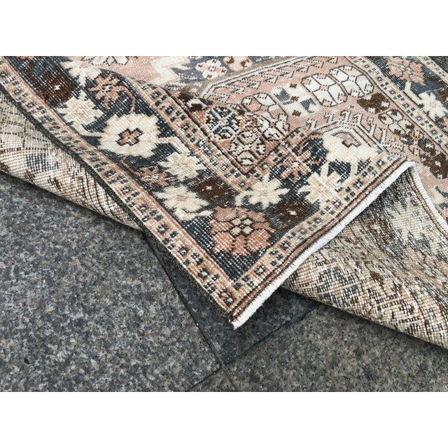 1960s Vintage Oushak Tribal Bohemian Area Rug- 4′ × 7′1″ For Sale - Image 4 of 11