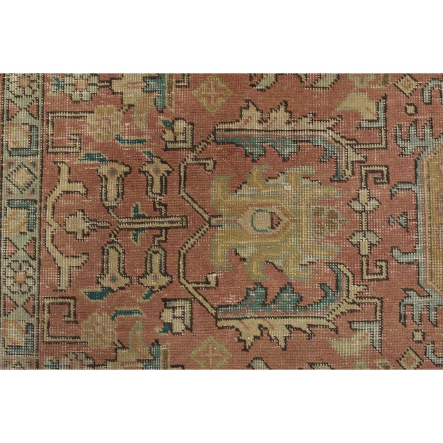 Tabriz Rug 9’8” X 12’8” Pink Wool Vintage Distressed Hand-Knotted Carpet For Sale - Image 10 of 15