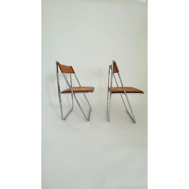Tamara Folding Chairs in Tan Leather from Arrben, Italy, 1970, Set of 2 For Sale - Image 16 of 16