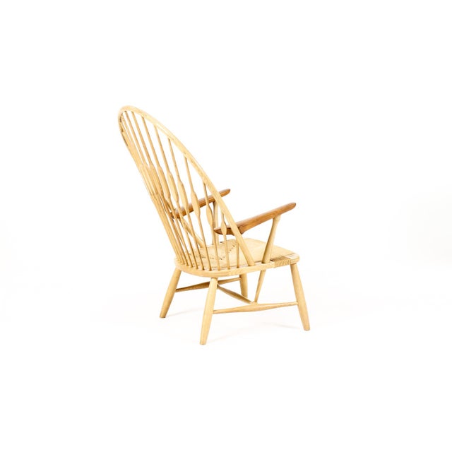 1960s 1960s Danish Modern Mid Century Peacock Lounge Armchair– Hans Wegner for Johannes Hansen — Ash + Teak For Sale - Image 5 of 12