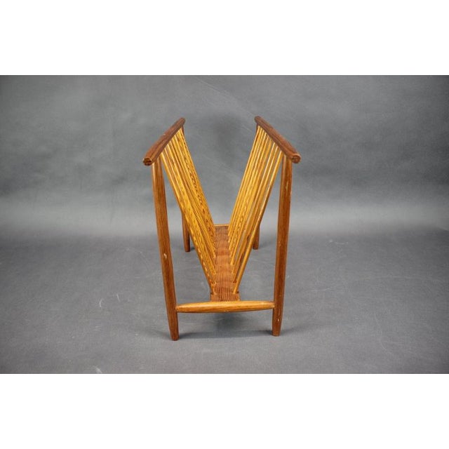 Mid-Century Modern Czechoslovakian Wooden Magazine Rack, 1950s For Sale - Image 4 of 6