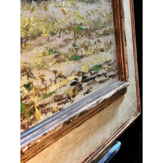 Unknown Artist, Hayfield, Oil on Canvas For Sale - Image 10 of 12