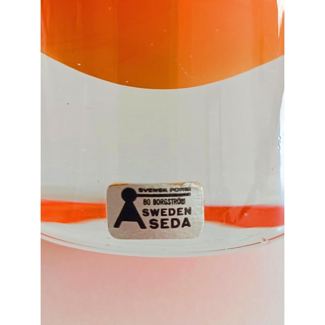 Glass Scandinavian Modern Hooped Glass Vase from Aseda, Sweden, 1960s For Sale - Image 7 of 9