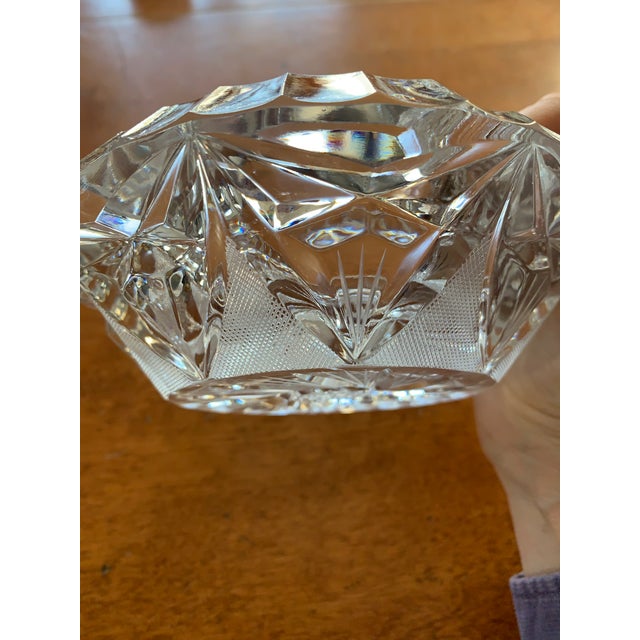 Glass Crystal Ashtray Starburst Design Heavy For Sale - Image 7 of 8