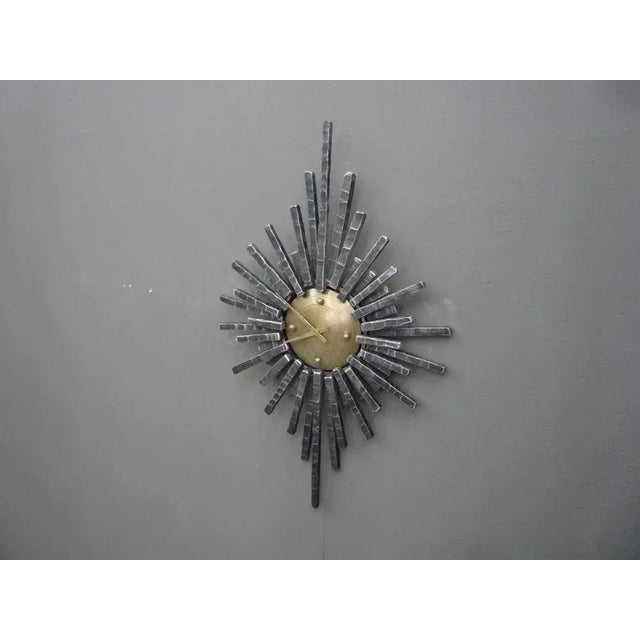 Brutalist Cast Iron Wall Clock, 1960s For Sale - Image 10 of 10