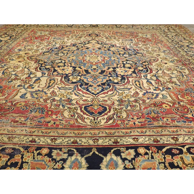 Hand-Knotted Antique Persian Carpet.9'x 11'6" For Sale - Image 14 of 18