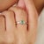 Petite Emerald Ring With Diamond Accents in 925 Sterling Silver - Size 7 For Sale - Image 4 of 10