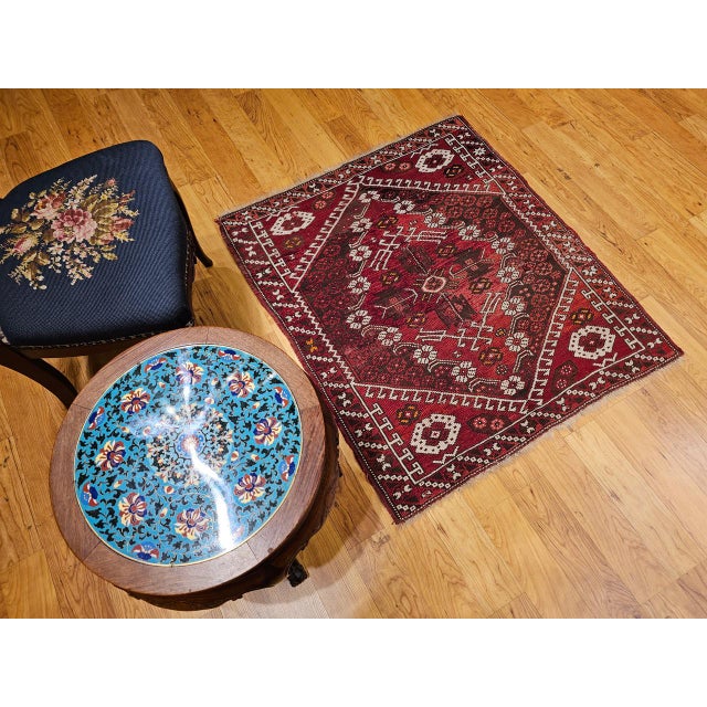 19th Century Turkish Bergama Village Rug, Handwoven Wool, Brick Red, 3' x 4' For Sale - Image 9 of 18