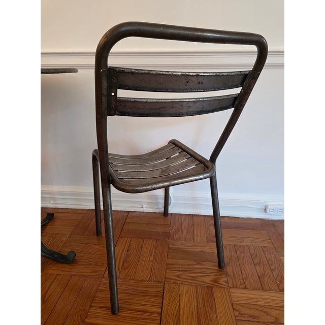 1930s Vintage French Industrial Bistro Table & Chairs For Sale - Image 5 of 13
