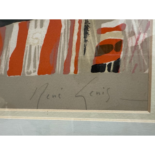 Modern Mid 20th Century René Lenis Signed Color Print Still Life With Lilies, Framed For Sale - Image 3 of 5