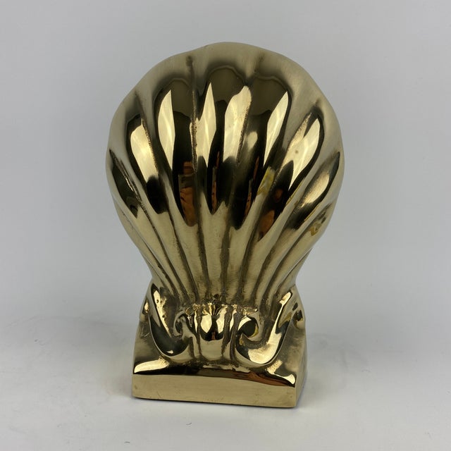 Vintage Brass Shell Scroll Bookends a Pair Chairish