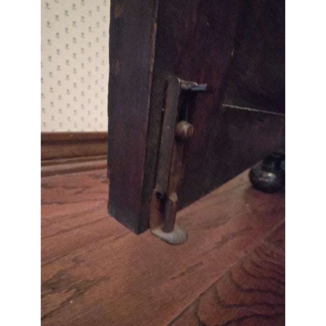 English Gothic Revival Hand-Carved Walnut Sideboard, Original Brass Hardware, 19th Century For Sale - Image 10 of 18