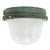 Vintage French Industrial Green Cast Iron and Frosted Cut Glass Flush Mount from Holophane For Sale - Image 9 of 9