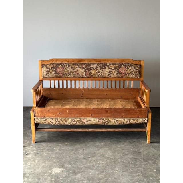Pine Bench Fold-Out Daybed With Hidden Storage, Central Europe, 19th Century For Sale - Image 15 of 18