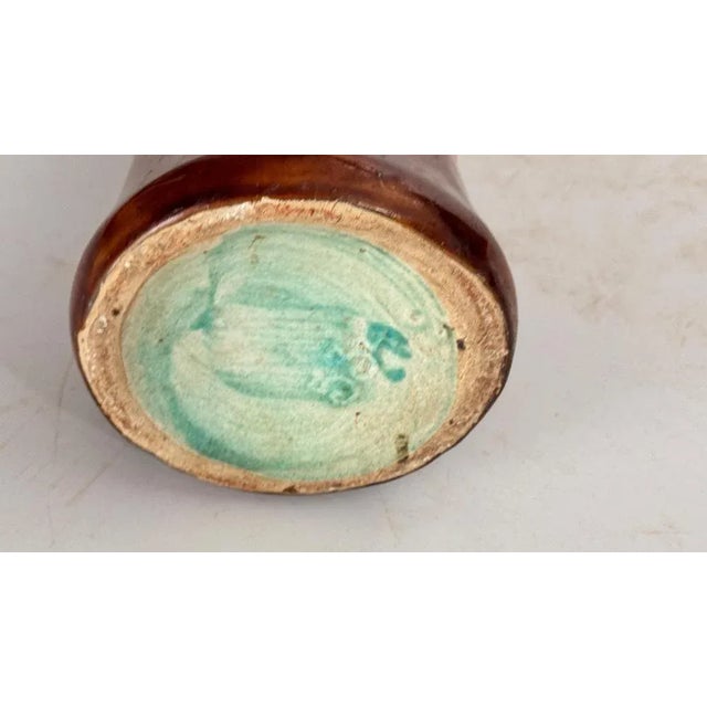 Antique Majolica Vase with Floral and Foliage Motifs, 1800s For Sale - Image 10 of 11