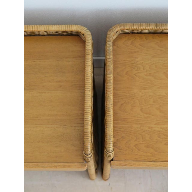 Italian Rattan Bedside Tables, 1950s, Set of 2 For Sale - Image 9 of 14