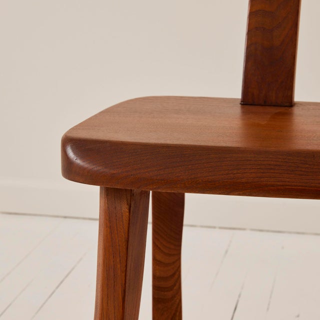 Olavi Hanninen Olavi Hanninen Brutalist T Chair in Solid Elm, 1950s For Sale - Image 4 of 6