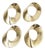 Vintage Brass Sculptural Elliptical Mid-Century Modern Napkin Rings Set of 4 For Sale