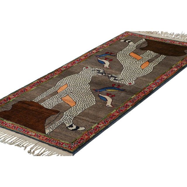Rug & Kilim Vintage Gabbeh Persian Runner Rug With Tribal Animal Pictorials - Rug & Kilim For Sale - Image 4 of 7