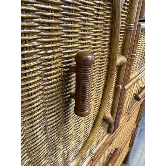 Mid 20th Century Henry Link Faux Bamboo Gentelmen's Chest For Sale - Image 13 of 14