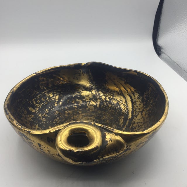 Stangl Black & Gold Ceramic Candy Dish Chairish