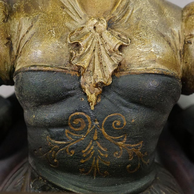 Brown Lovely Carved Wooden Lady Towel Holder Ca. 1900 For Sale - Image 8 of 9