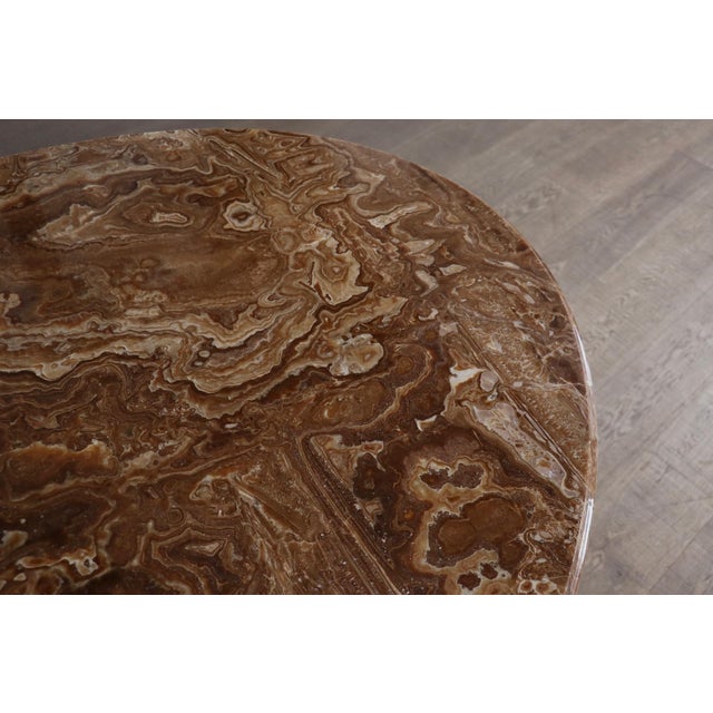 Copper Oval Onyx Marble Dining Table by Angelo Mangiarotti, Italy, 1970s For Sale - Image 8 of 15