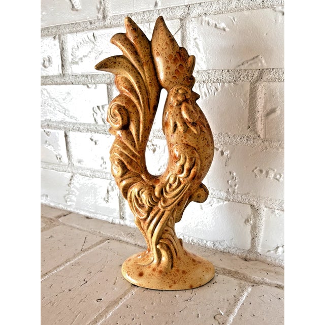 Vintage 1970's MCM Arnel's Pottery Ceramic Hand Painted and Glazed Rooster Figurine For Sale - Image 4 of 5
