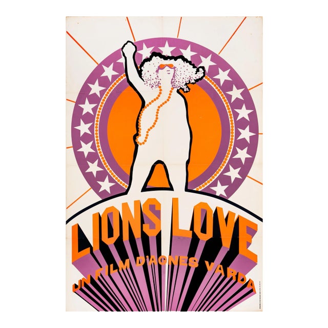 Agnes Vardas Lions Love Original Vintage Movie Poster, French, 1969 For Sale