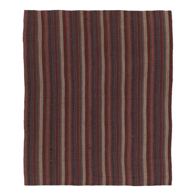 Vintage Persian Kilim, All Over Stripes With Fine Geometric Detail - Rug & Kilim For Sale