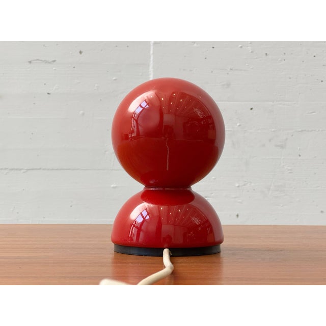Metal Eclisse Red Table Lamp by Vico Magistretti for Artemide, Italy, 1960s For Sale - Image 7 of 13