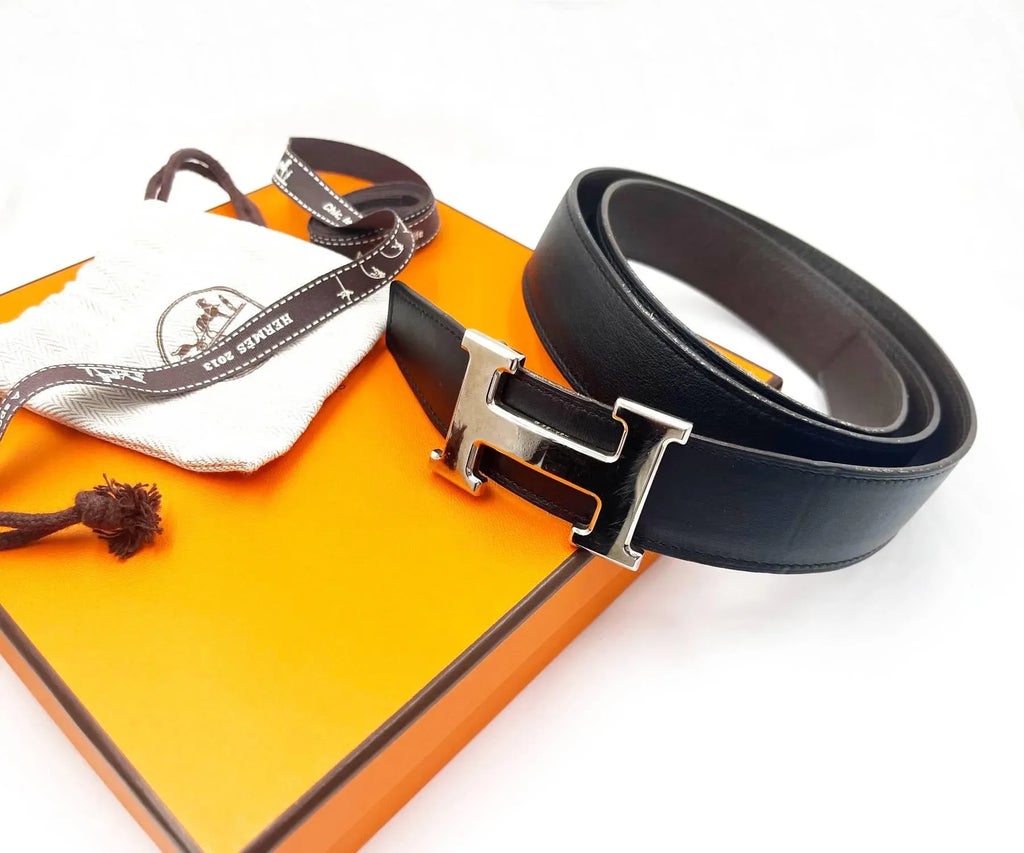 Hermes Constance 32mm Silver H Black Brown Reversible Belt  display picture 1