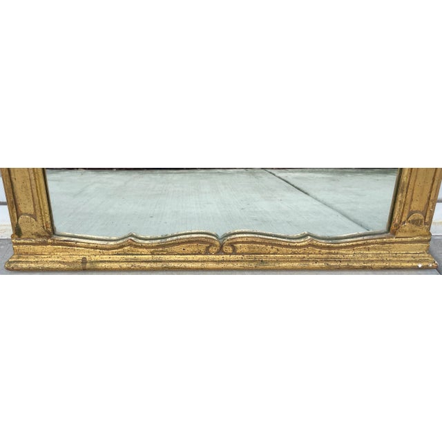 1970s Gothic Revival Gold Gilt Italian Wall Mirror For Sale - Image 5 of 9