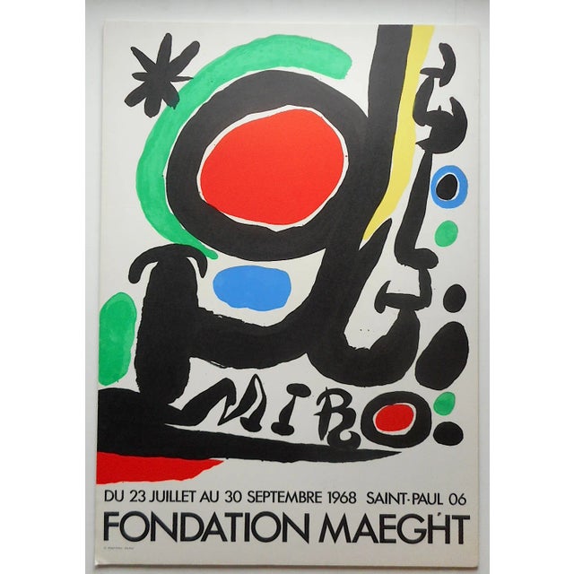Vintage Mid 20th C. Modern Miro Litho 20"x29.5" For Sale