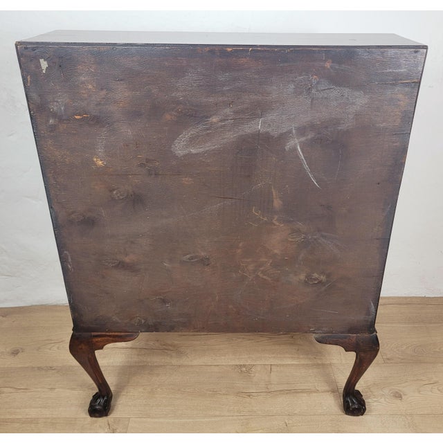 Vintage Secretaire in Teak and Leather, 1930s For Sale - Image 17 of 18