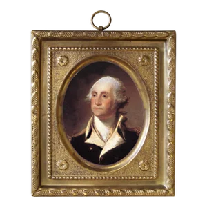 George Washington Reproduction Print in Embossed Brass Frame 4-1/2"