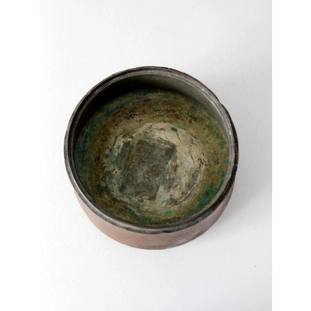 Metal Antique Hammered Copper Cauldron For Sale - Image 7 of 10