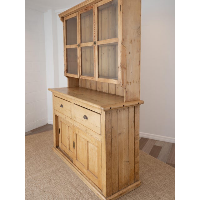 Antique English Pine Kitchen Dresser (Hutch) - Circa 1905 For Sale - Image 4 of 15