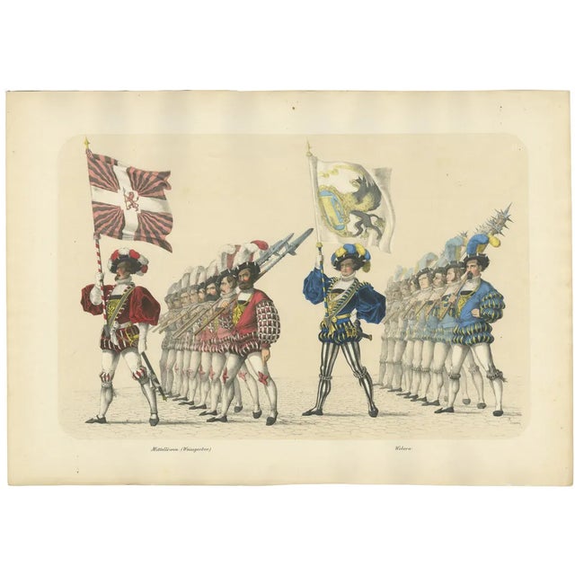 Heinrich Jenny, The Wine Merchants and Weavers Guilds a Show of Bernese Trade and Craft, 1855, Paper For Sale