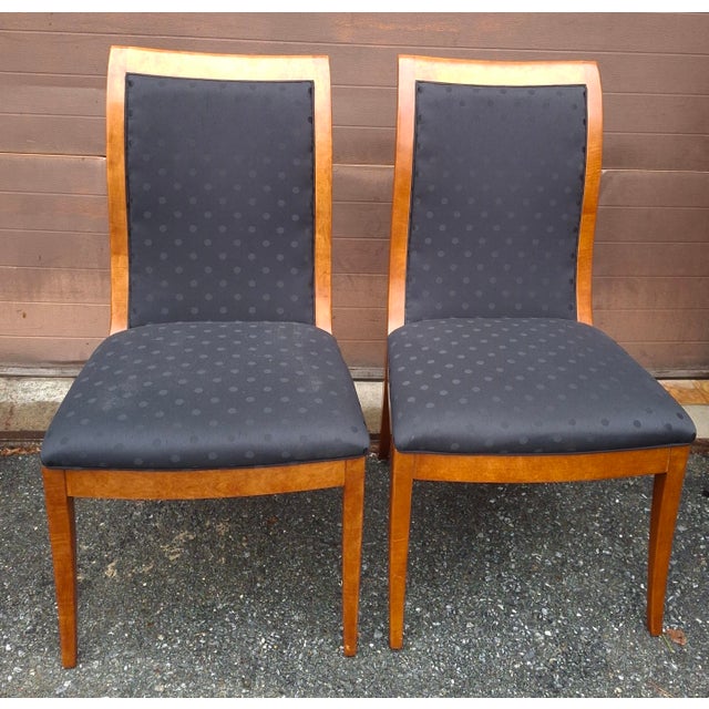 Set of Six Hickory White Maple and Black Upholstered Dining Chairs For Sale In Washington DC - Image 6 of 14