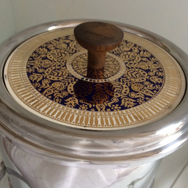 Buenilum 24k Ceramic Top Polished Aluminum Ice Bucket With Tongs For Sale - Image 9 of 11