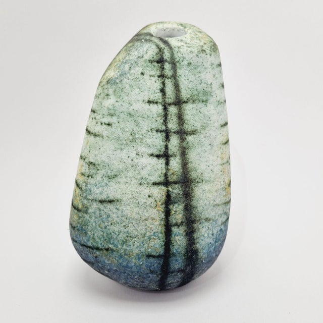 Black Modernist Grog Clay Ceramic Vase by Ágoston Simó For Sale - Image 8 of 11