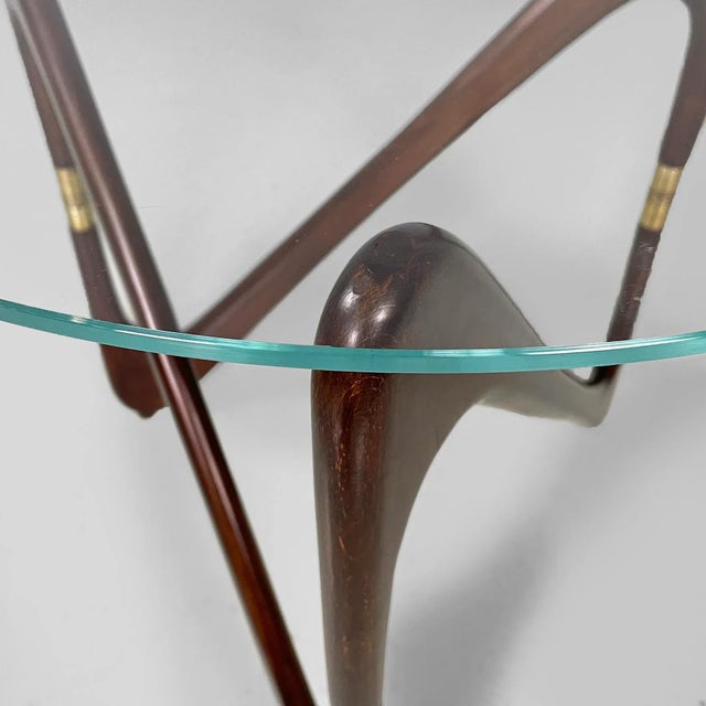 Mid-Century Modern Coffee Table in Glass and Wood, Italy, 1950s For Sale - Image 9 of 15