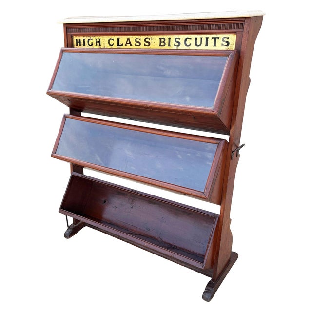 Victorian 19th Century "High Class Biscuts" Mahogany Shop Display Cabinet by Parnall & Sons For Sale - Image 3 of 17